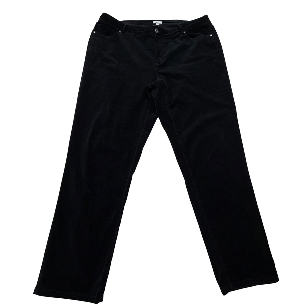 J. Jill Pants Womens 18X30 Black Straight Leg Velvet Soft Casual